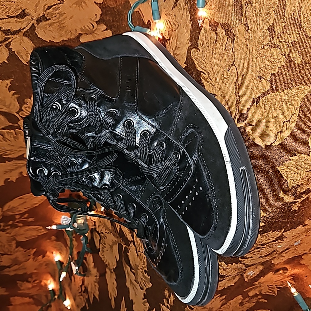 TOD’S Mens High Top Black Leather Sneakers - Italy - Sz 7.5M